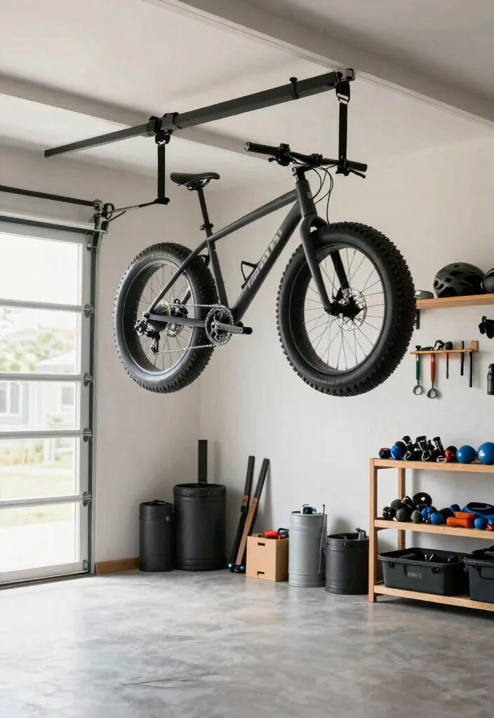9 Sturdy Fat Bike Storage Ideas for Wide Tires 5. Hanging Bike Storage Systems 0
